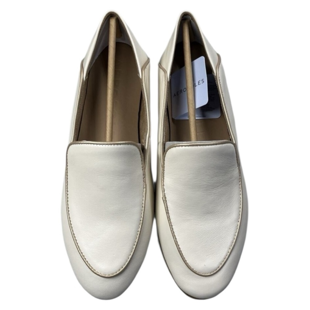 Aerosoles Bay Pipe Trim Cream Leather Loafers Women’s Flats Size 9M NWB - Picture 3 of 9